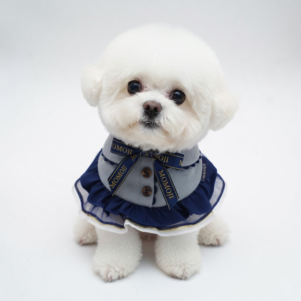 MOMOJI Chelsea (1-Haze Gray & Navy Blue) | Pet Neckwear