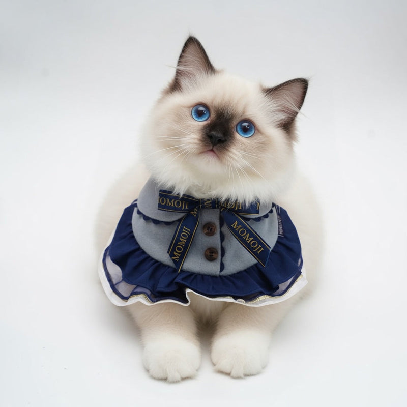 MOMOJI Chelsea (1-Haze Gray & Navy Blue) | Pet Neckwear