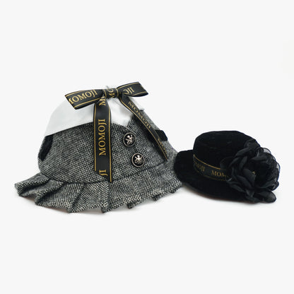MOMOJI Picadilly (2-Velvet Obsidian Black) | Pet Hat