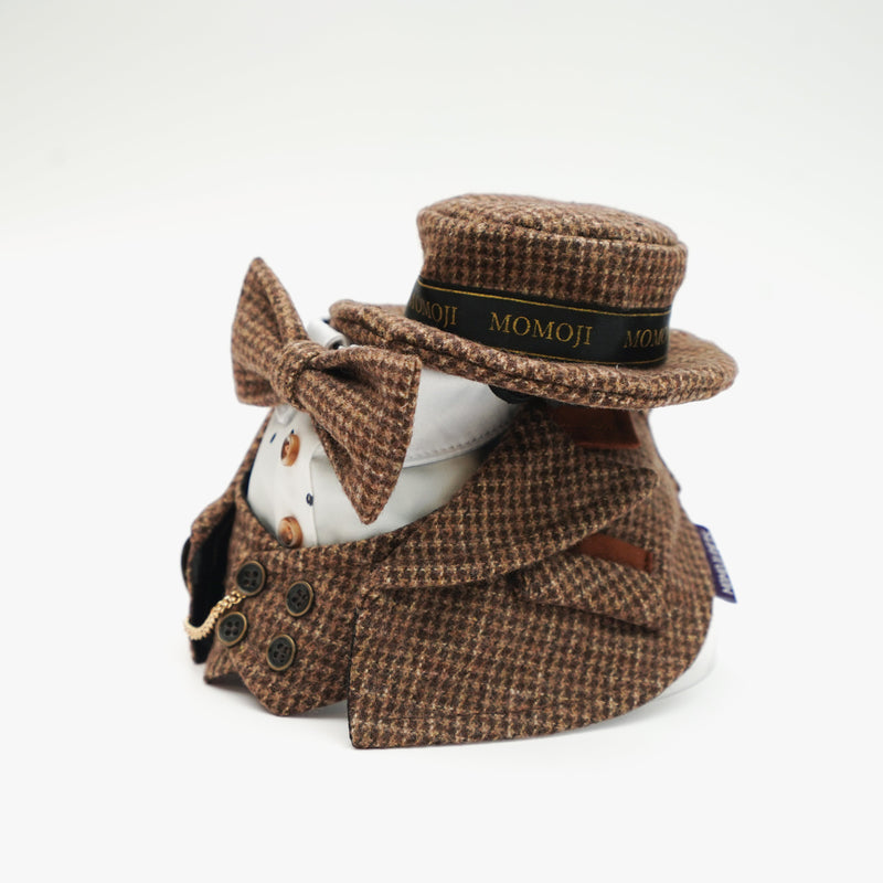 MOMOJI Bond (1-Coffee Houndstooth) | Pet Hat