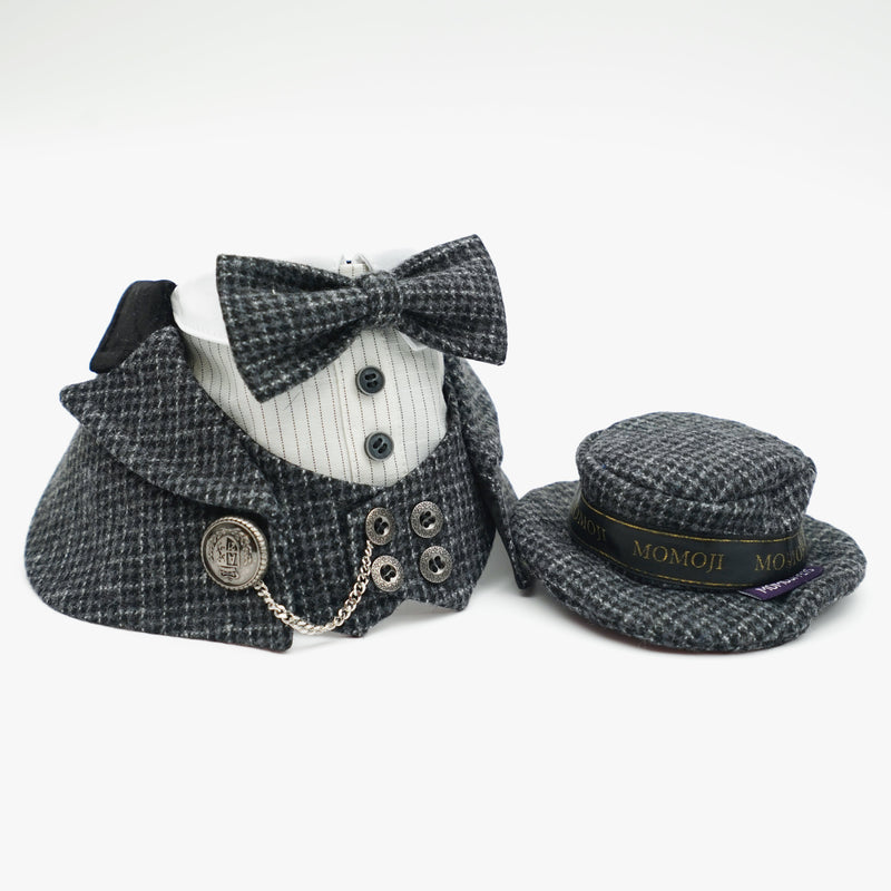 MOMOJI Bond (2-Charcoal Houndstooth) | Pet Hat
