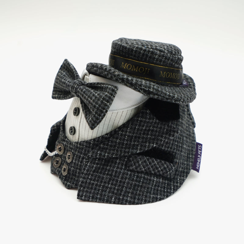 MOMOJI Bond (2-Charcoal Houndstooth) | Pet Hat