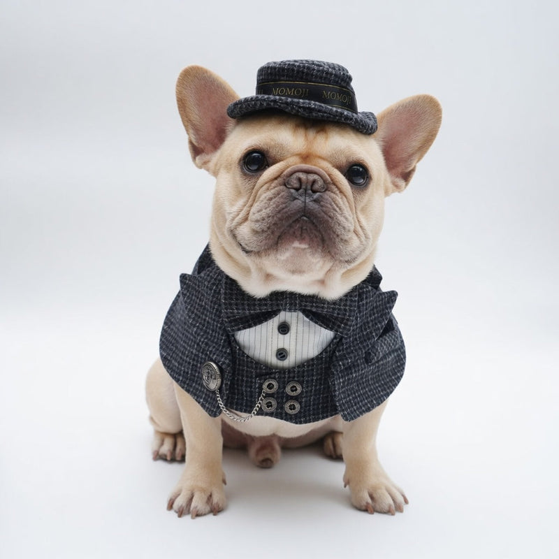 MOMOJI Bond (2-Charcoal Houndstooth) | Pet Hat