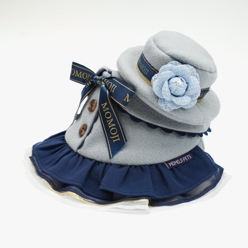 MOMOJI Mayfair (1-Haze Gray & Navy Blue) | Pet Hat