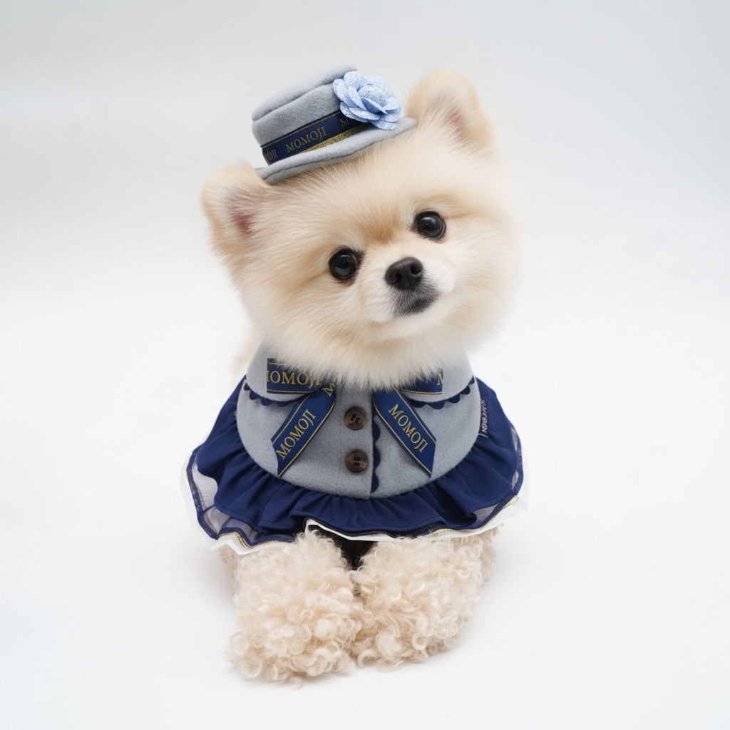 MOMOJI Mayfair (1-Haze Gray & Navy Blue) | Pet Hat