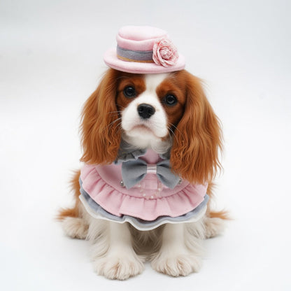 MOMOJI Mayfair (2-Blush Pink & Mist Gray) | Pet Hat