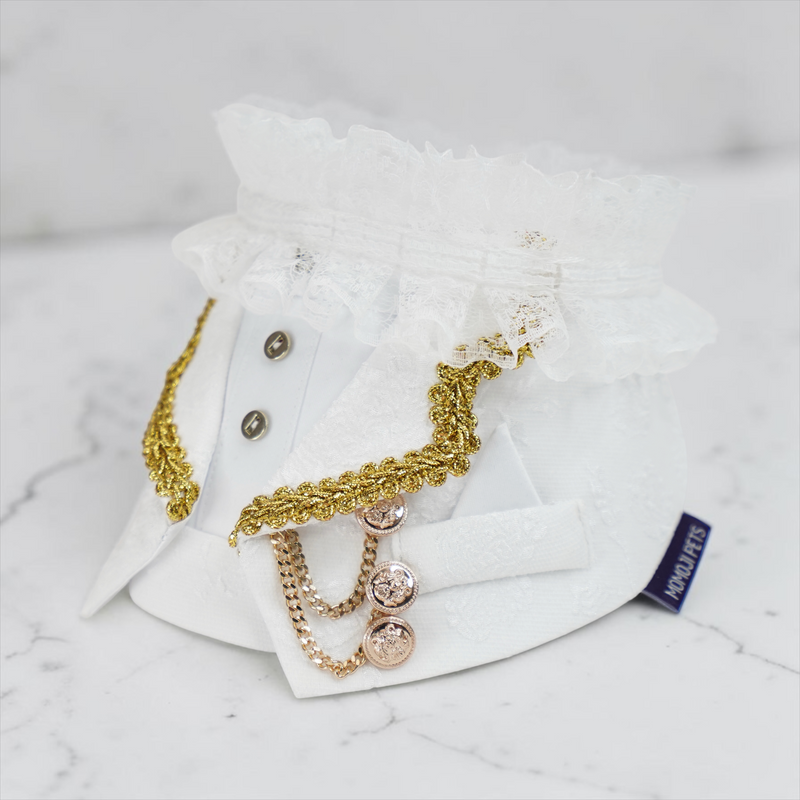 MOMOJI Harrington (2-Bridal Alabaster Silk) | Pet Neckwear