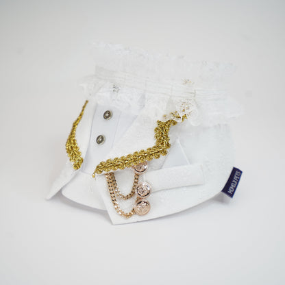 MOMOJI Harrington (2-Bridal Alabaster Silk) | Pet Neckwear