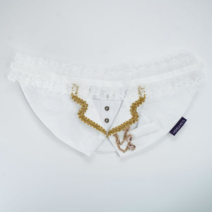 MOMOJI Harrington (2-Bridal Alabaster Silk) | Pet Neckwear
