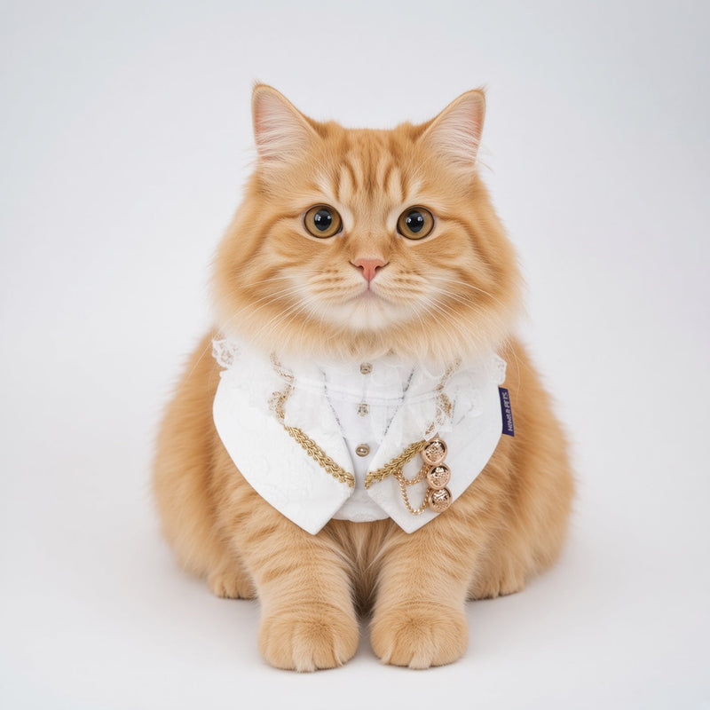 MOMOJI Harrington (2-Bridal Alabaster Silk) | Pet Neckwear