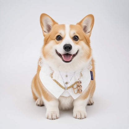 MOMOJI Harrington (2-Bridal Alabaster Silk) | Pet Neckwear