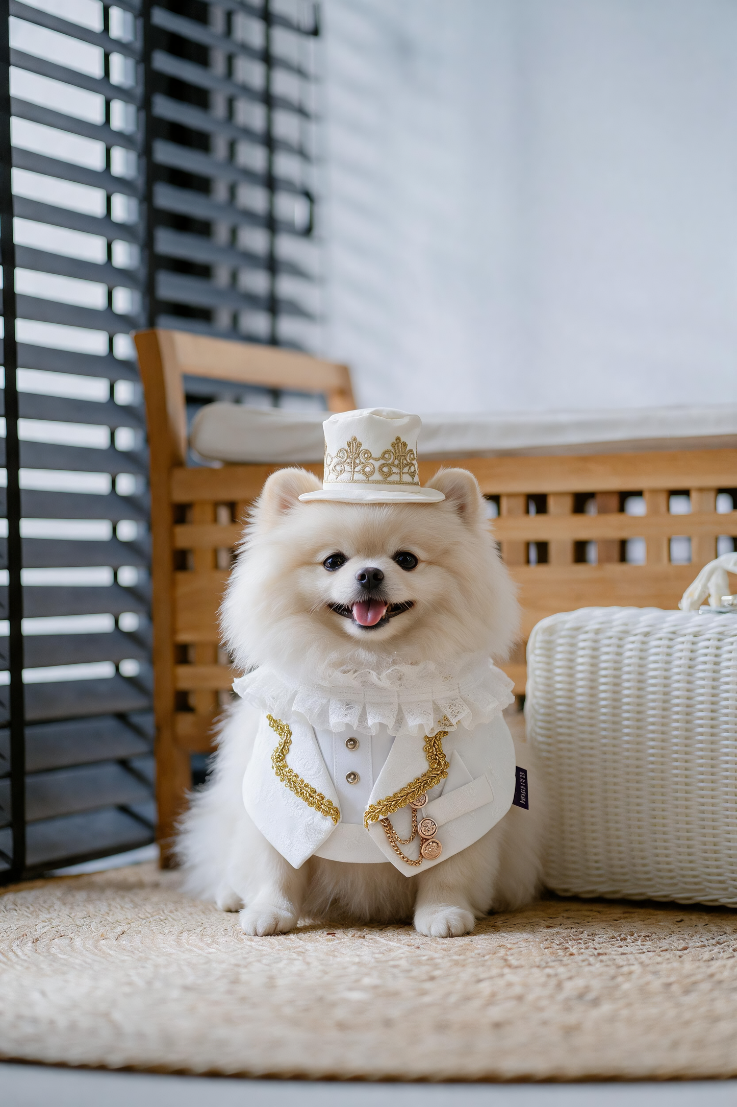 MOMOJI Harrington (2-Bridal Alabaster Silk) | Pet Neckwear