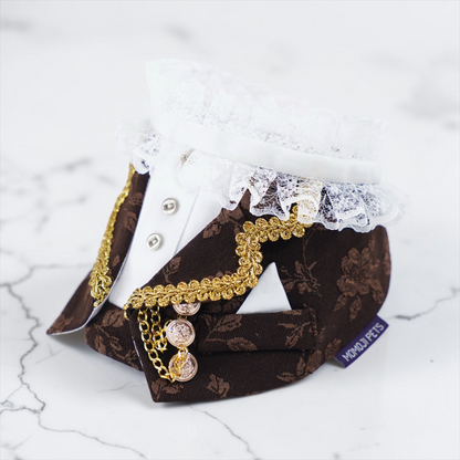 MOMOJI Harrington (1-Espresso Brocade) | Pet Neckwear