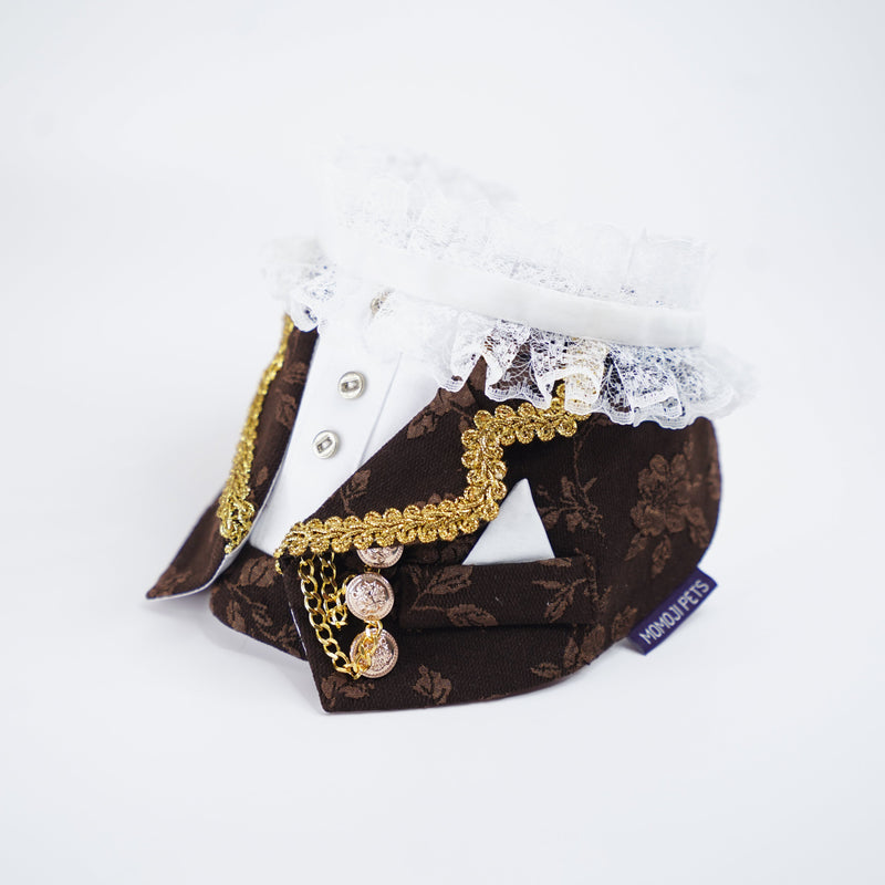 MOMOJI Harrington (1-Espresso Brocade) | Pet Neckwear