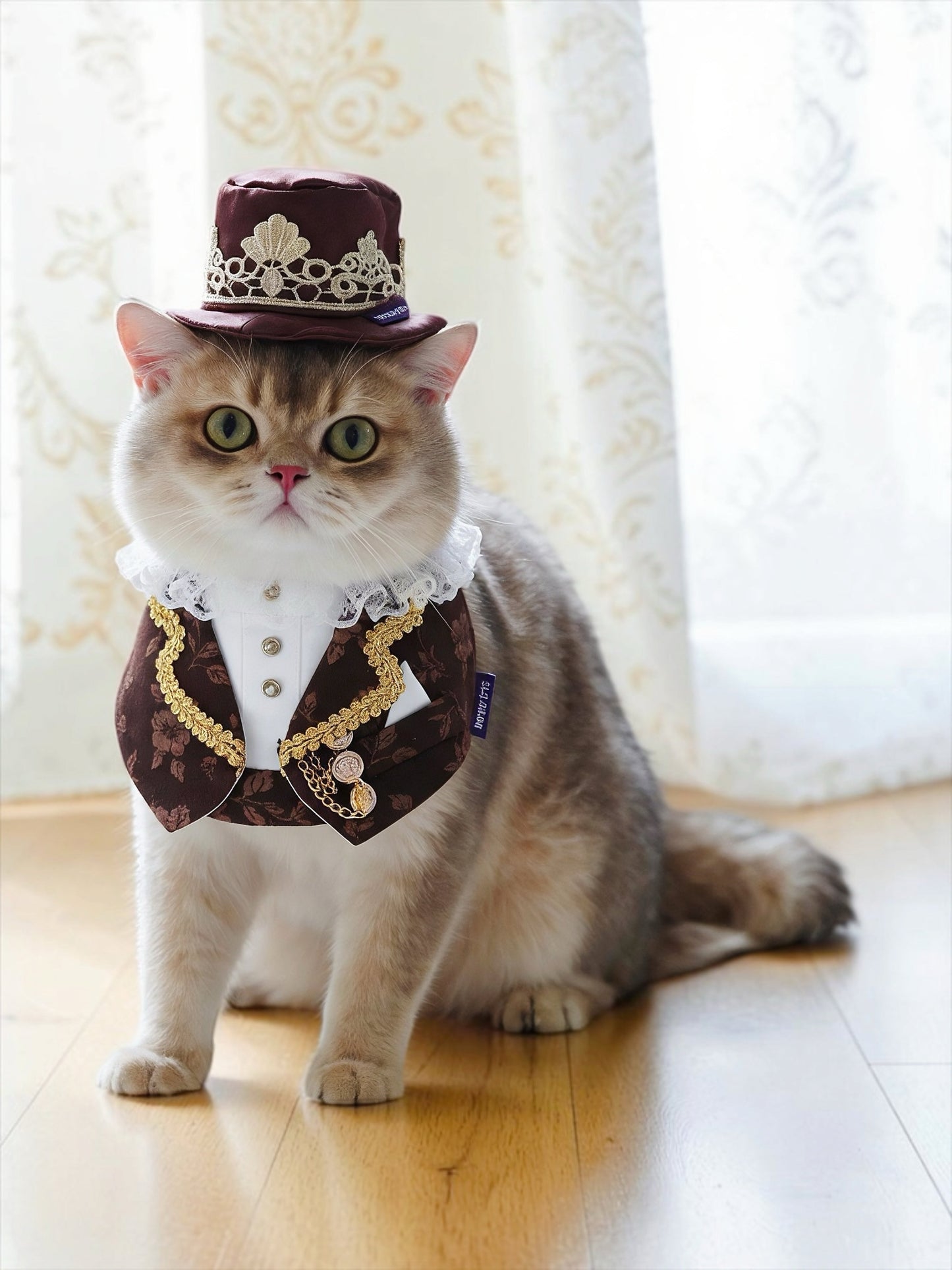 MOMOJI Harrington (1-Espresso Brocade) | Pet Neckwear