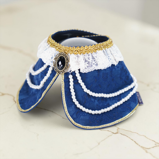MOMOJI Henrietta (2-Imperial Sapphire Velvet) | Pet Neckwear