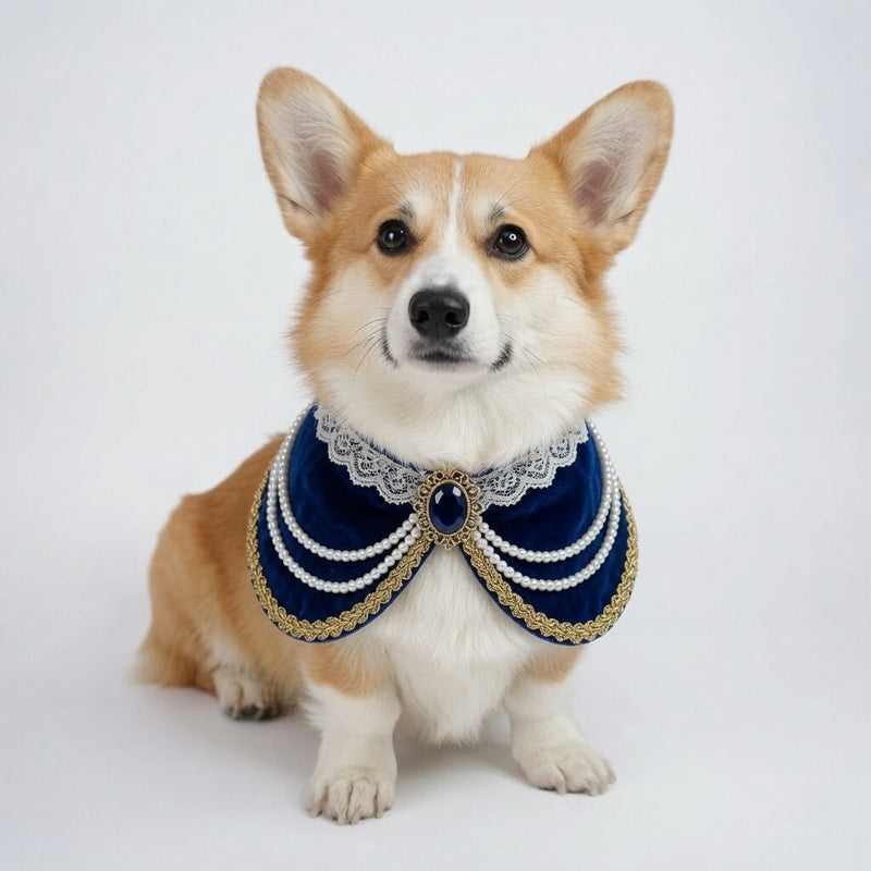 MOMOJI Henrietta (2-Imperial Sapphire Velvet) | Pet Neckwear