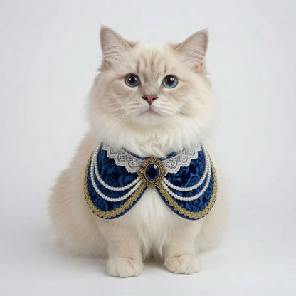 MOMOJI Henrietta (2-Imperial Sapphire Velvet) | Pet Neckwear