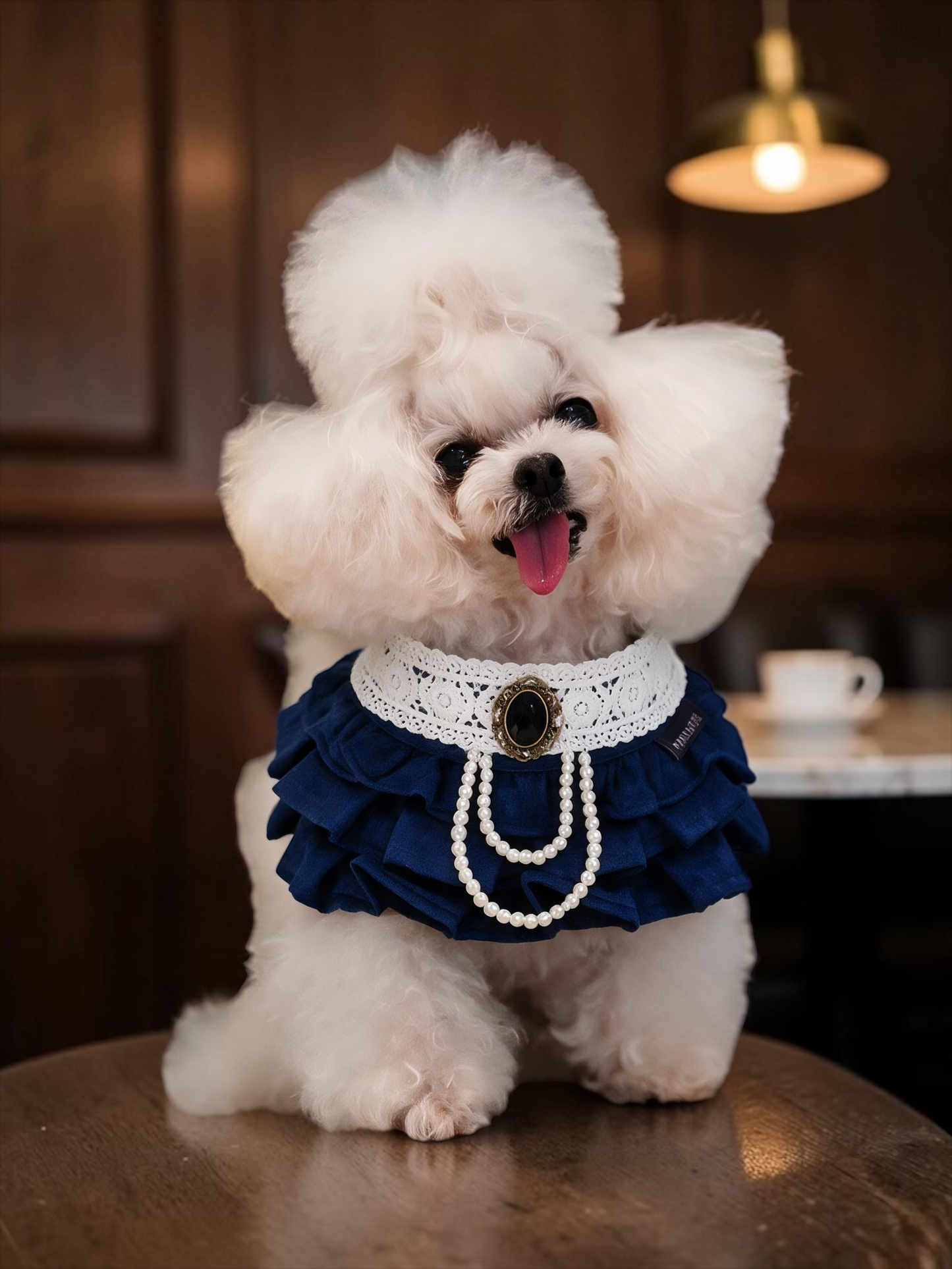 MOMOJI Alexandrina (4-Imperial Sapphire Brocade) | Pet Neckwear