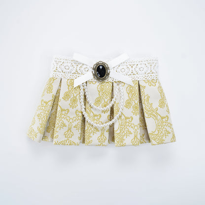 MOMOJI Gwendolen (1-Gilded Vanilla Brocade) | Pet Neckwear
