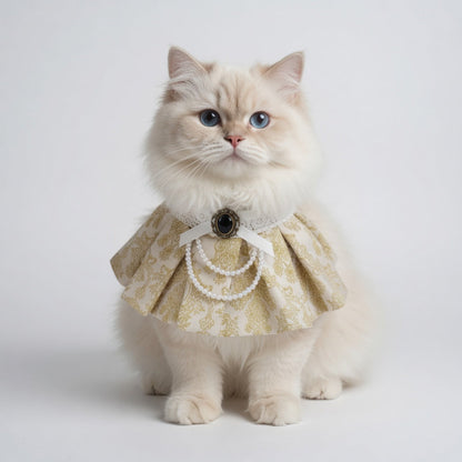 MOMOJI Gwendolen (1-Gilded Vanilla Brocade) | Pet Neckwear