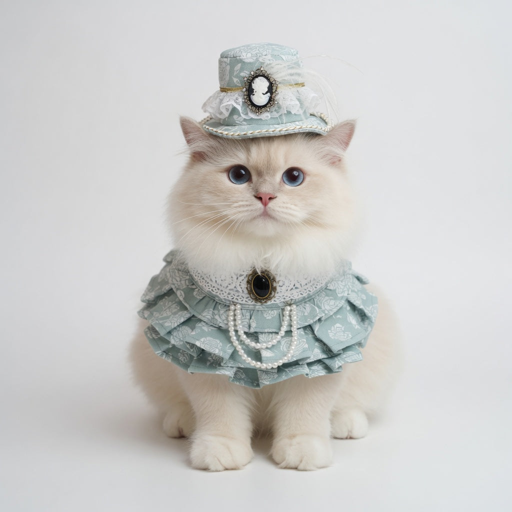 MOMOJI Augusta (1-Regency Celadon Sage) | Pet Hat