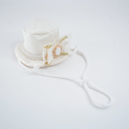 MOMOJI Arabella (1-Bridal Alabaster Satin) | Pet Hat