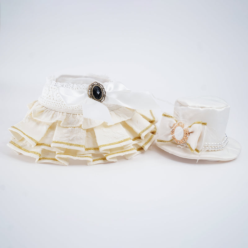MOMOJI Arabella (1-Bridal Alabaster Satin) | Pet Hat