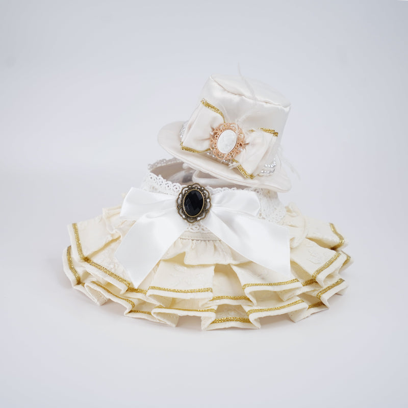 MOMOJI Arabella (1-Bridal Alabaster Satin) | Pet Hat