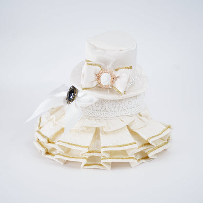MOMOJI Arabella (1-Bridal Alabaster Satin) | Pet Hat