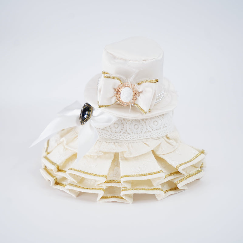 MOMOJI Arabella (1-Bridal Alabaster Satin) | Pet Hat