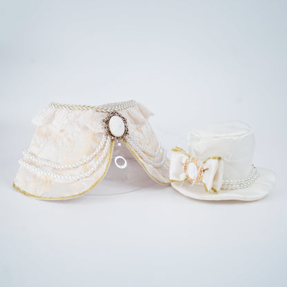 MOMOJI Arabella (1-Bridal Alabaster Satin) | Pet Hat