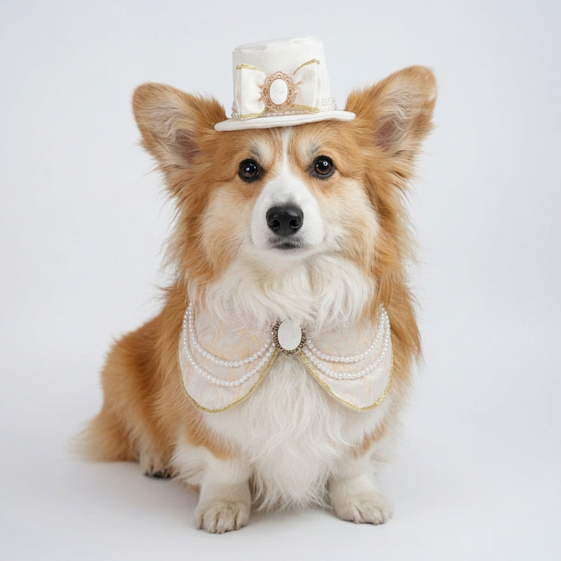 MOMOJI Arabella (1-Bridal Alabaster Satin) | Pet Hat