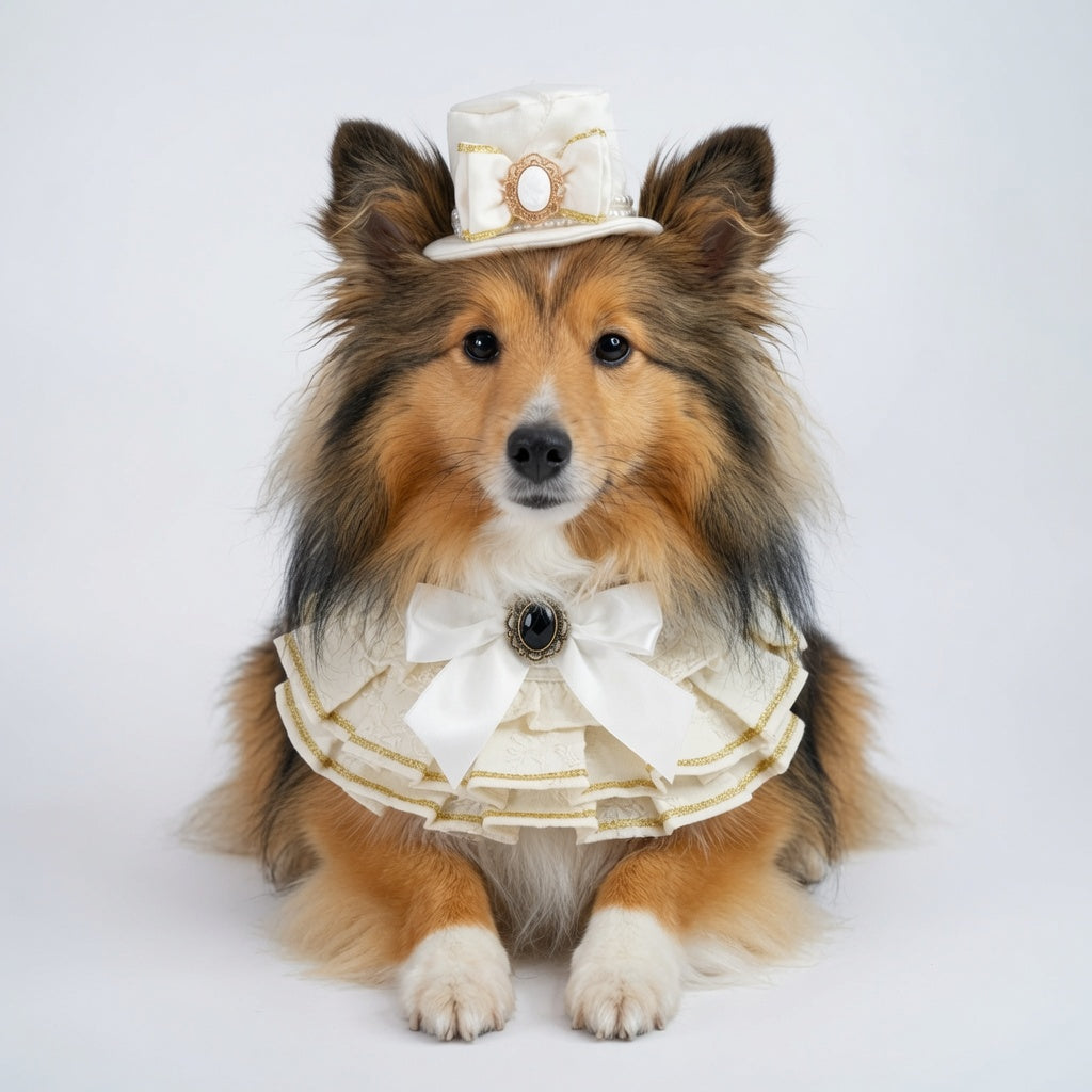 MOMOJI Arabella (1-Bridal Alabaster Satin) | Pet Hat