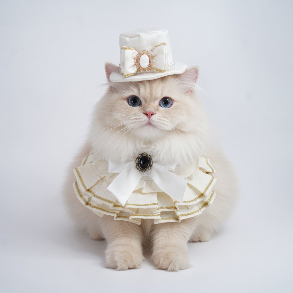 MOMOJI Arabella (1-Bridal Alabaster Satin) | Pet Hat