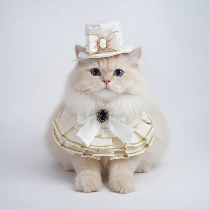 MOMOJI Arabella (1-Bridal Alabaster Satin) | Pet Hat