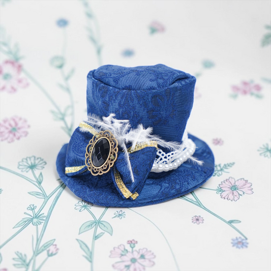 MOMOJI Arabella (2-Imperial Sapphire Brocade) | Pet Hat