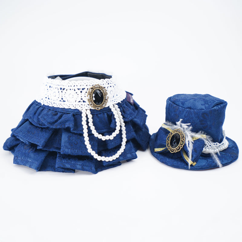 MOMOJI Arabella (2-Imperial Sapphire Brocade) | Pet Hat