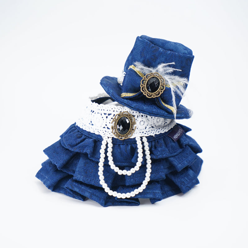 MOMOJI Arabella (2-Imperial Sapphire Brocade) | Pet Hat