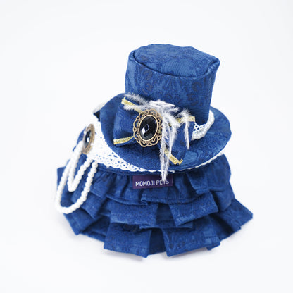 MOMOJI Arabella (2-Imperial Sapphire Brocade) | Pet Hat