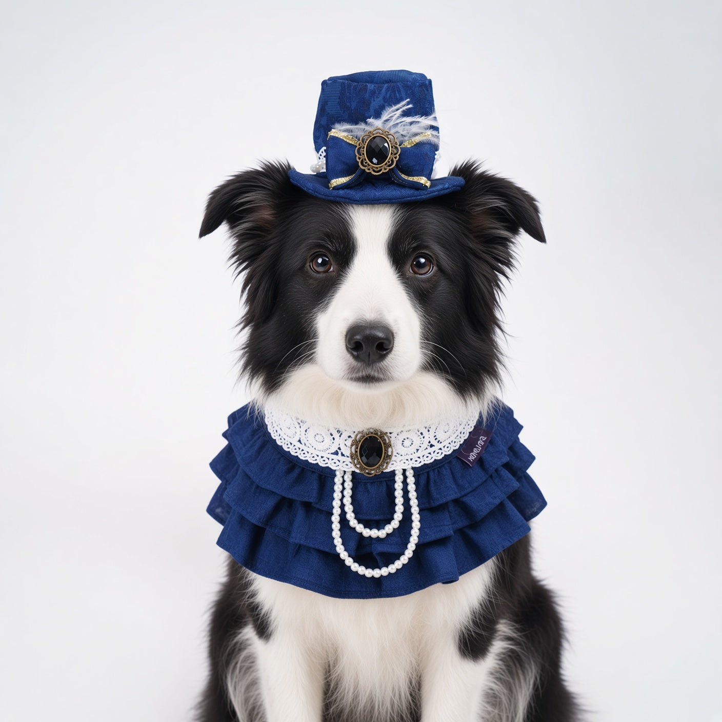 MOMOJI Arabella (2-Imperial Sapphire Brocade) | Pet Hat
