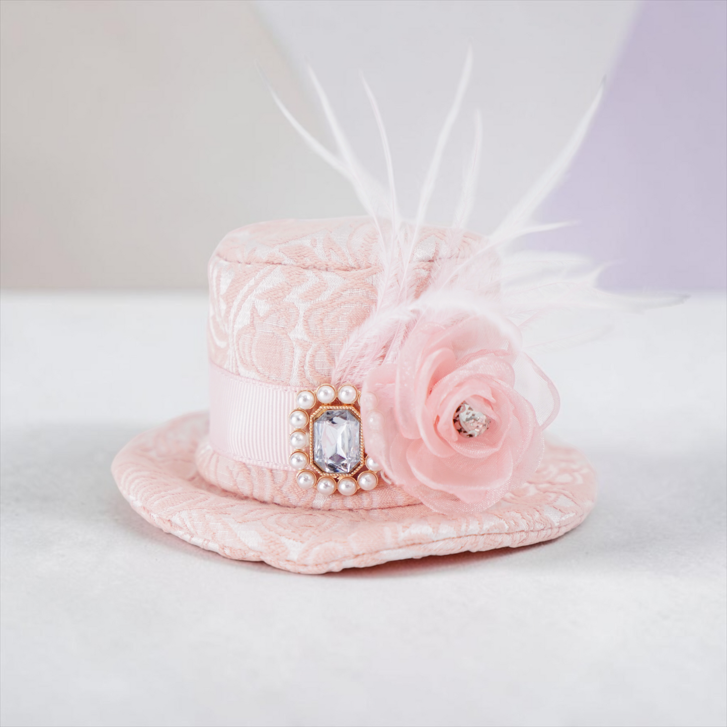 MOMOJI Georgiana (1-Powdered Rose Brocade) | Pet Hat