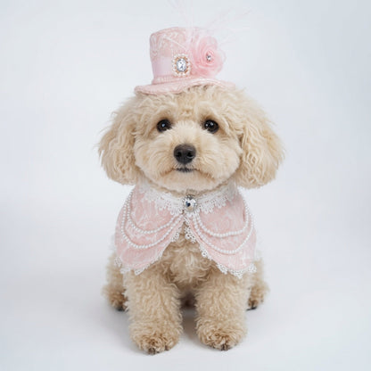 MOMOJI Georgiana (1-Powdered Rose Brocade) | Pet Hat