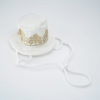 MOMOJI Sovereign (3-Bridal Alabaster Silk) | Pet Hat
