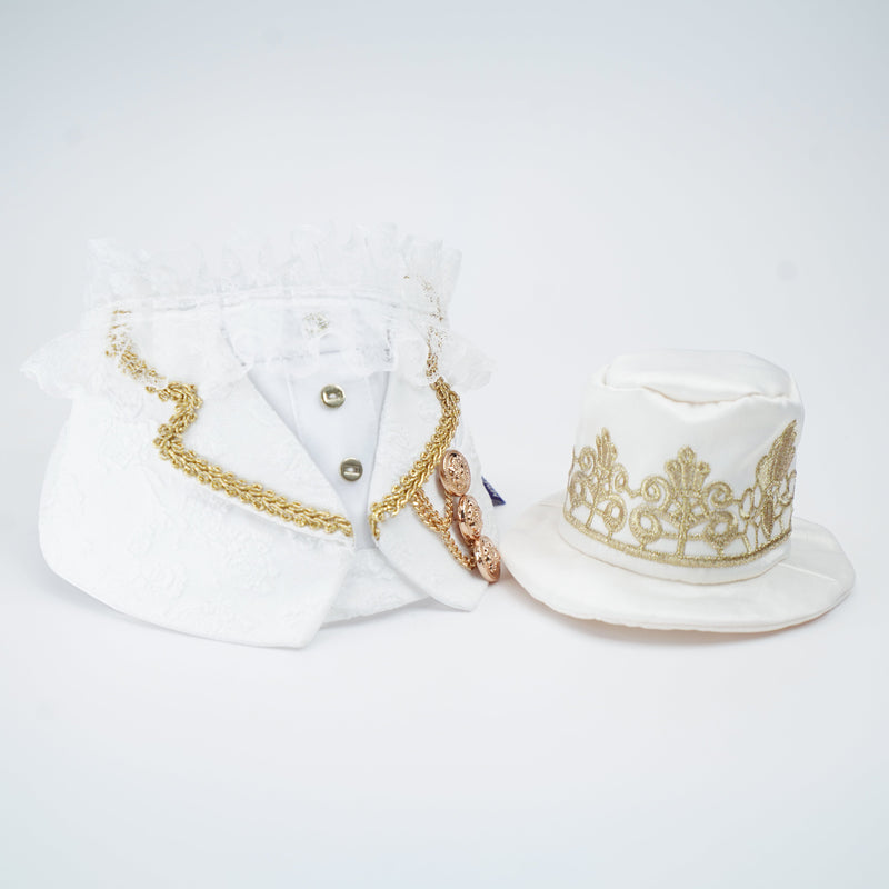 MOMOJI Sovereign (3-Bridal Alabaster Silk) | Pet Hat