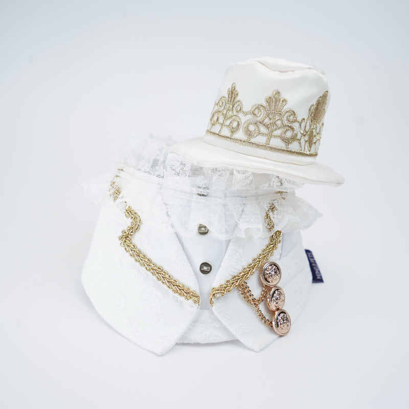 MOMOJI Sovereign (3-Bridal Alabaster Silk) | Pet Hat