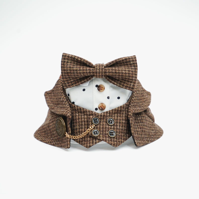 MOMOJI Bond (1-Coffee Houndstooth) | Pet Neckwear