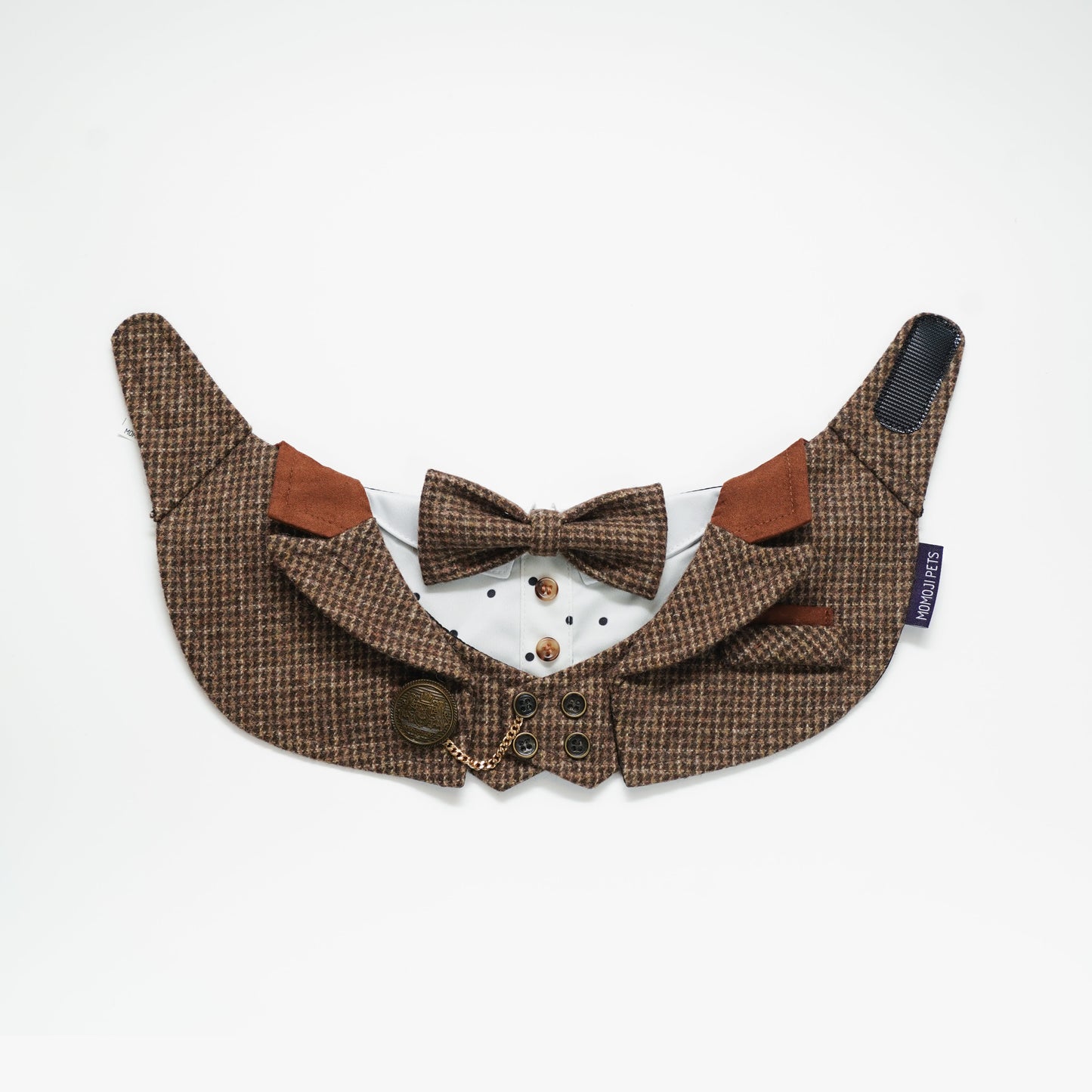 MOMOJI Bond (1-Coffee Houndstooth) | Pet Neckwear