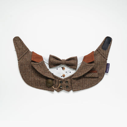 MOMOJI Bond (1-Coffee Houndstooth) | Pet Neckwear