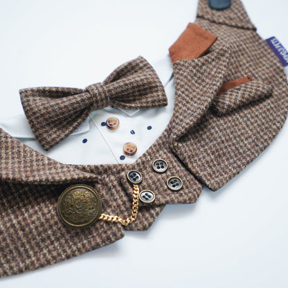 MOMOJI Bond (1-Coffee Houndstooth) | Pet Neckwear